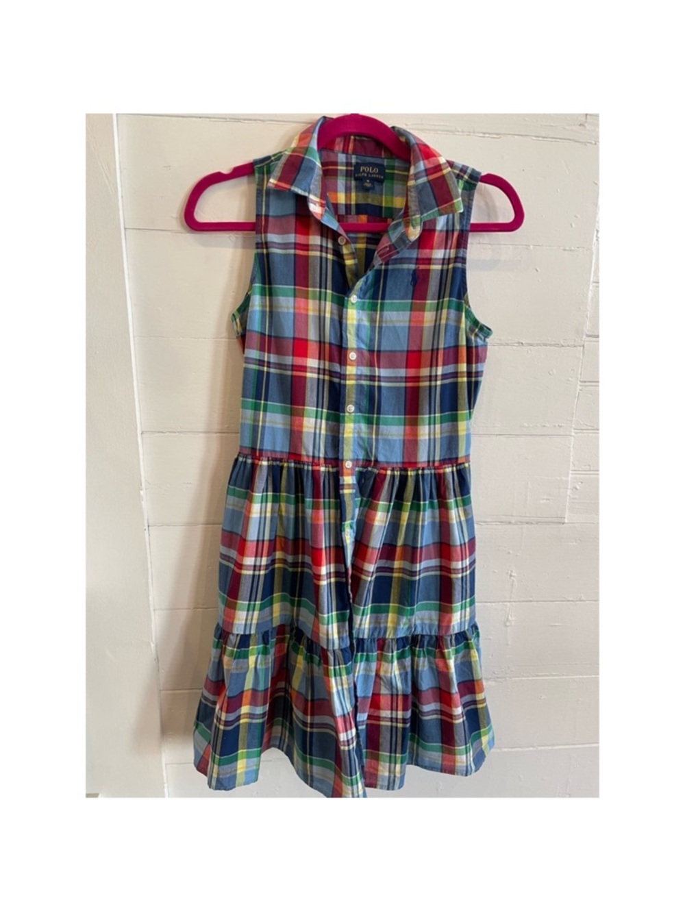 Polo by Ralph Lauren Girls' Sleeveless Multicolor Plaid Dress